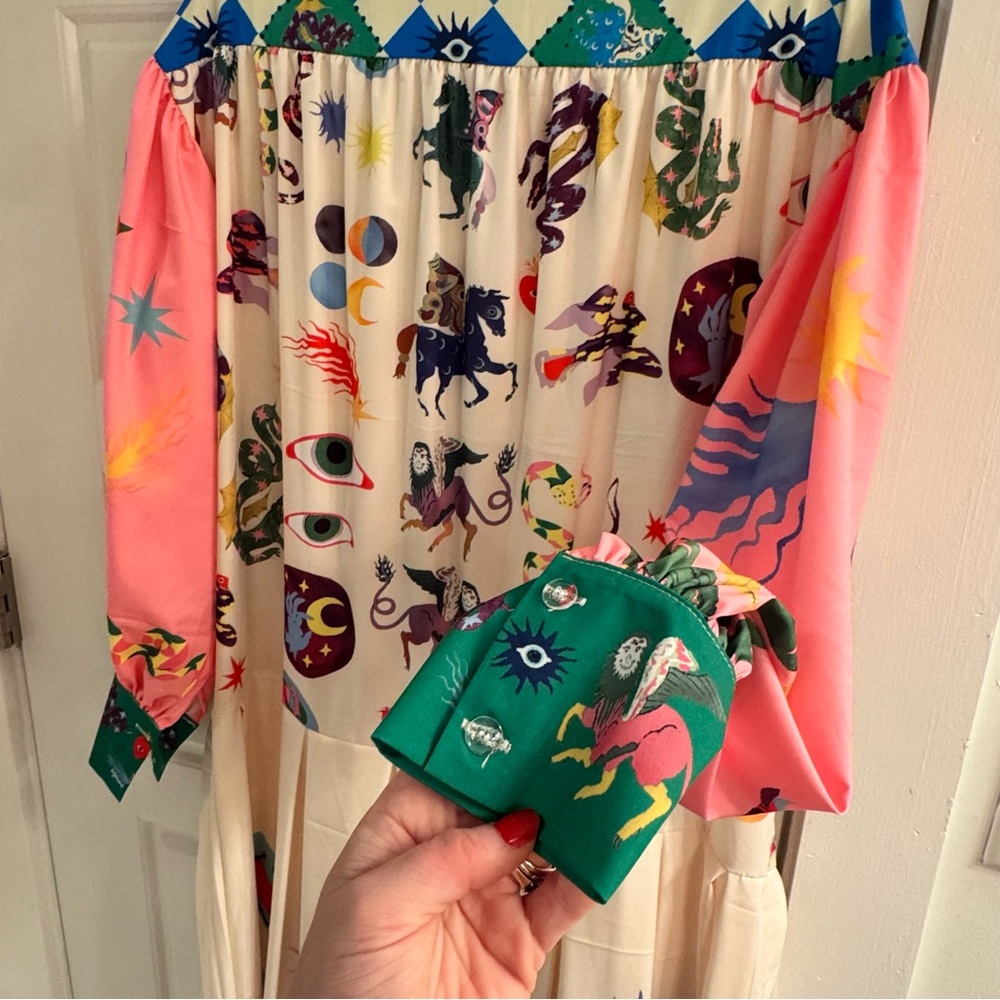 Graffiti Print Button Down Shirt Dress - Picture 7 of 9